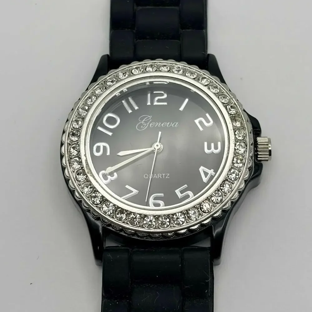 Black & Silver Geneva Men’s Watch